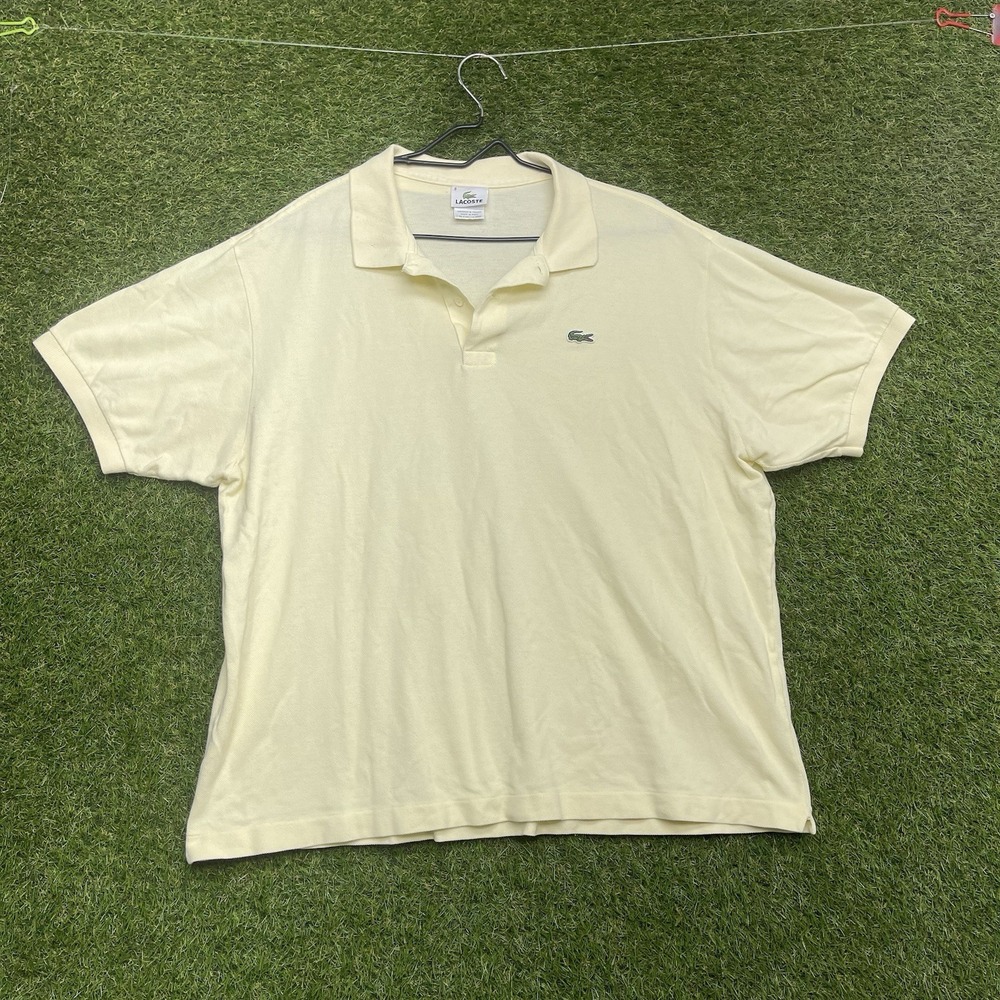 Lacoste Polo Shirt Mens 8 Classic Fit Cotton Pique Knit Casual Yellow Dress